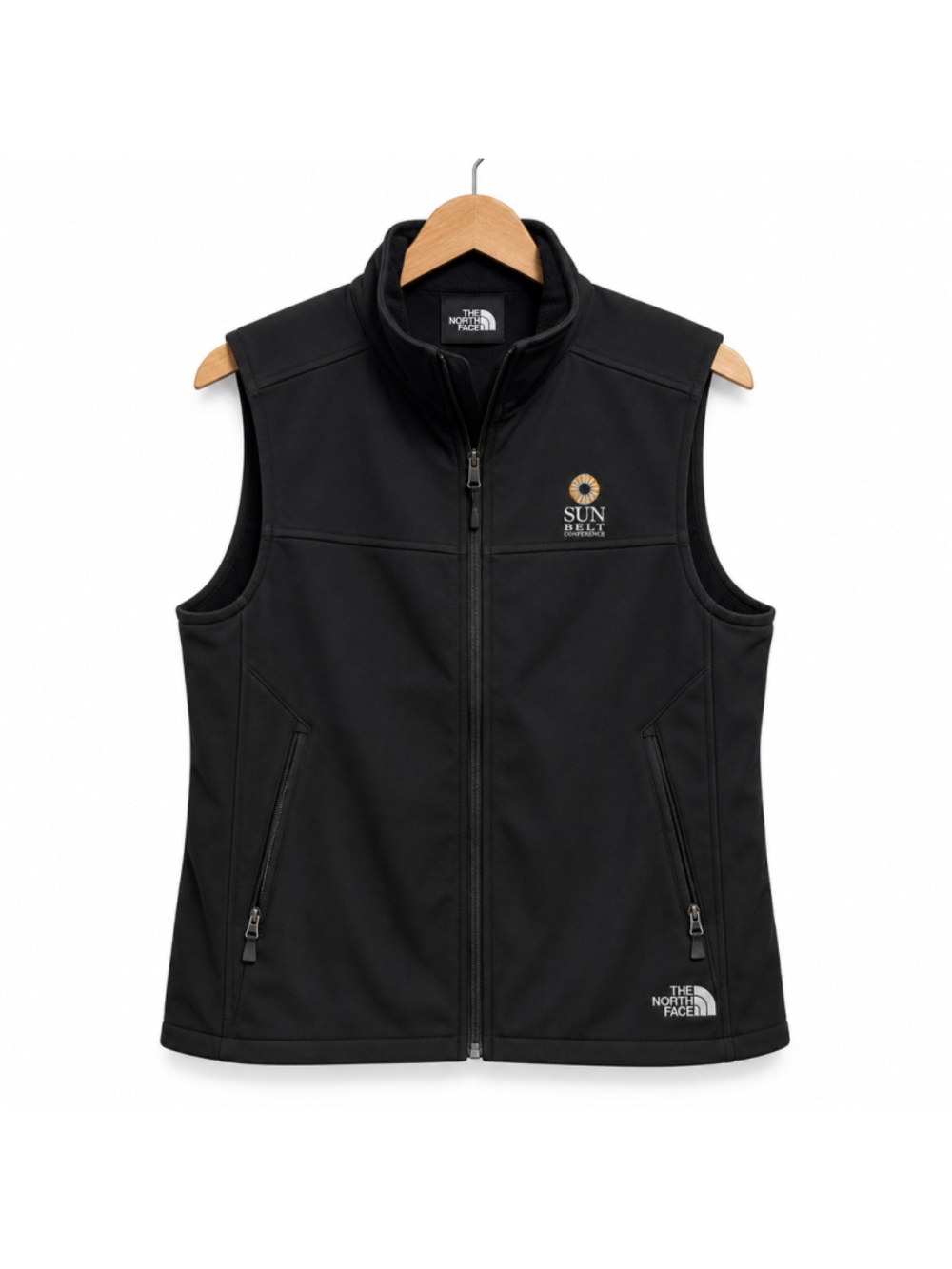 The North Face Mens Company Logo Black Ridgewall Windwall Soft Shell Vest L EUC